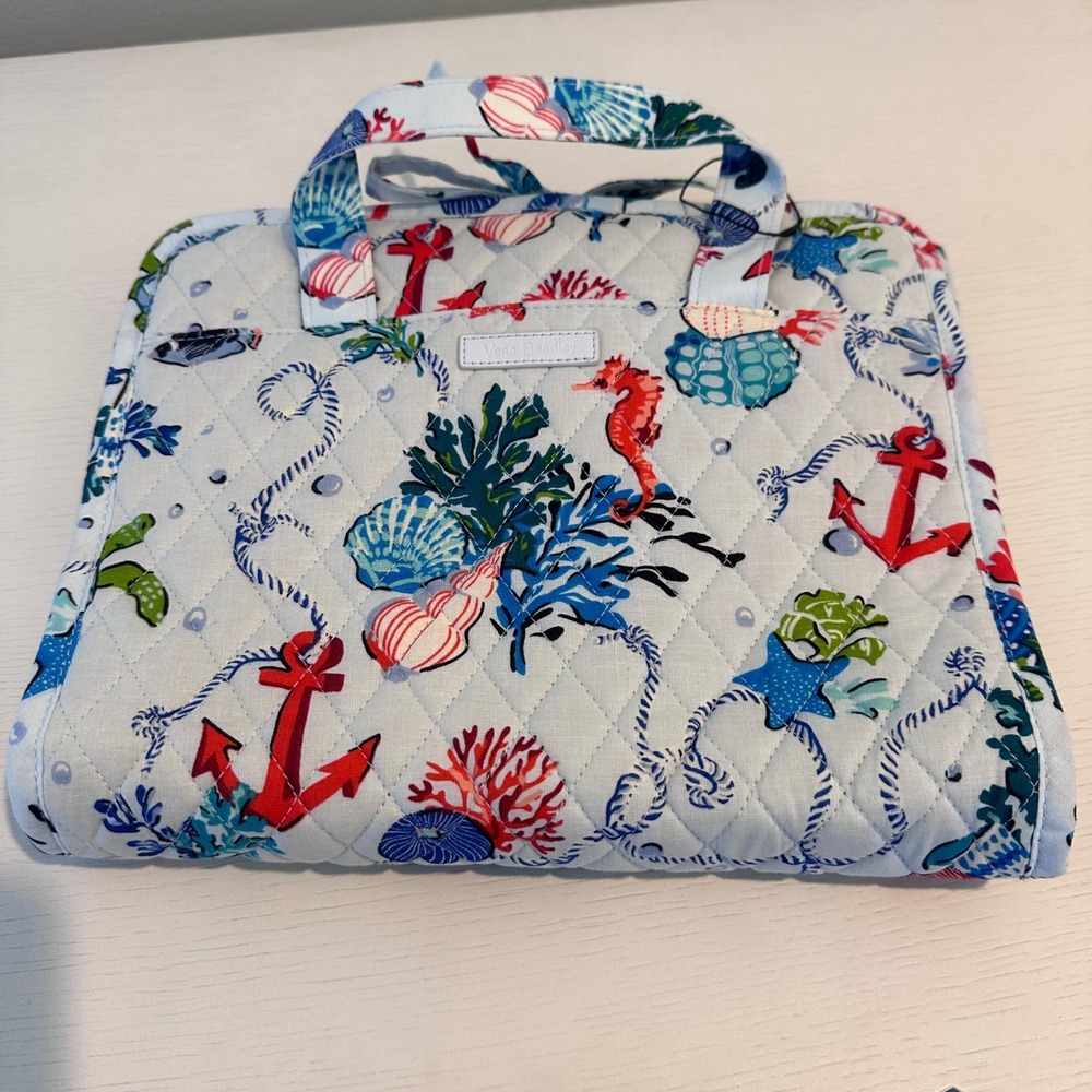 Vera Bradley Hanging Toiletry Organizer Bag Nautical Sea Turtle Anchor Blue